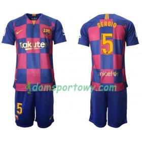 Koszulka FC Barcelona Sergio 5 Dziecięcy Domowe Koszulki Piłkarskie 2019-2020 Krótki Rękaw